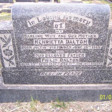 DALTON Philip 1882-1955 &amp; Henrietta 1887-1949