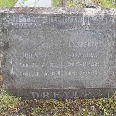 DREYER Casper Johannes 1922-1958 :: DREYER Gysbertus Jacobus 1925-1956