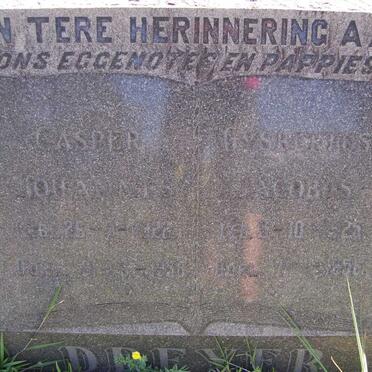 DREYER Casper Johannes 1922-1958 :: DREYER Gysbertus Jacobus 1925-1956