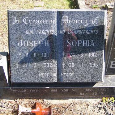 FOURIE Joseph 1911-1982 &amp; Sophie 1912-1995