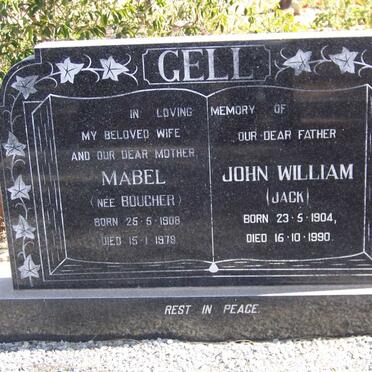 GELL John William 1904-1990 &amp; Mabel BOUCHER 1908-1979