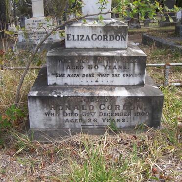 GORDON Eliza -1922 :: GORDON Ronald -1900