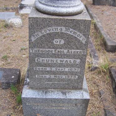 GRUNEWALD Theodor Emil Albert 1892-1920