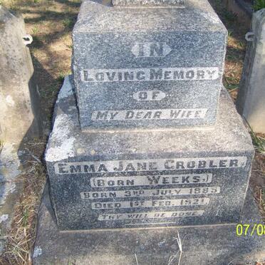 GROBLER Emma Jane nee WEEKS 1885-1921