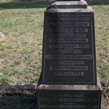 HANRAHAN James -1884 &amp; Maria -1923 :: HANRAHAN Joseph Patrick -1922 :: HANRAHAN Thomas -1882