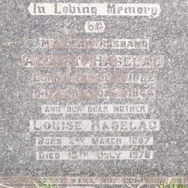 HAELAU August 1882-1944 &amp; Louise 1887-1979