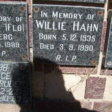 HAHN Willie 1935-1990