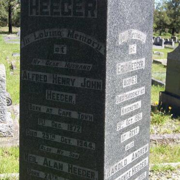 HEEGER Alfred Henry John 1872-1944:: HEEGER Neil Allan :: HEEGER Eric :: HEEGER Harold Andrew