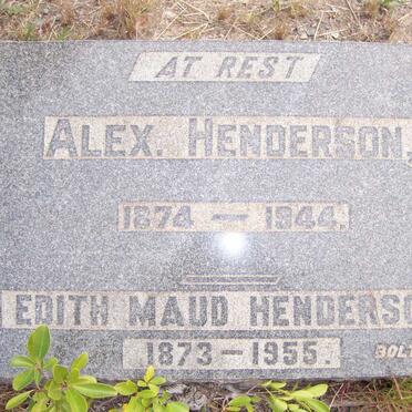 HENDERSON Alex 1874-1944 &amp; Edith Maud 1873-1955