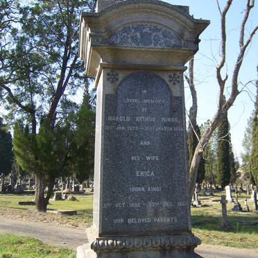 HINDS Harold Arthur 1872-1938 &amp; Erica KING 1882-1961
