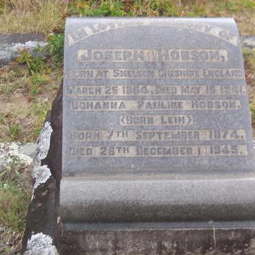 HOBSON Joseph 1864-1941 &amp; Johanna Pauline LEIH 1874-1945