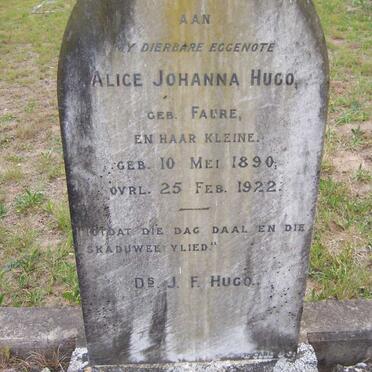HUGO Alice Johanna nee FAURE 1890-1922