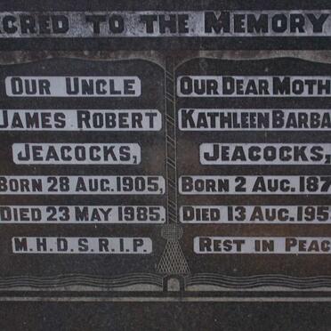 JEACOCKS James Robert 1905-1985 :: JEACOCKS Kathleen Barbara 1879-1953
