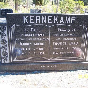 KERNEKAMP Hendry August 1919-1980 &amp; Francis Maria 1919-1981