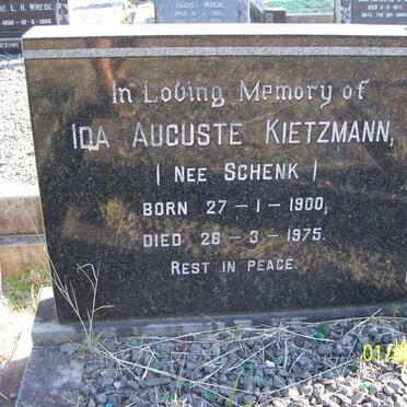 KIETZMANN Ida Auguste nee SCHENK 1900-1975