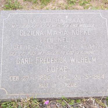 KOPKE Carl Frederick Wilhelm 1885-1964 &amp; Geziena Maria NEL 1893-1947