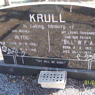 KRULL W.F.A. 1912-1977 &amp; Hettie 1915-1991