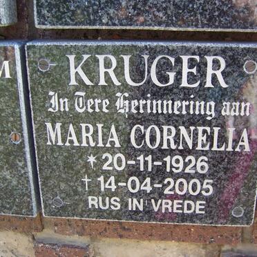 KRUGER Maria Cornelia 1926-2005