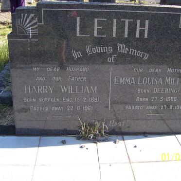 LEITH Harry William 1881-1961 &amp; Emma Louisa Millicent DEERING 1888-1967