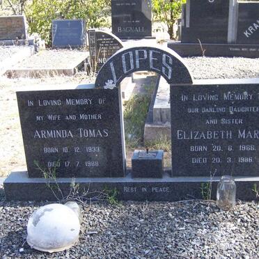 LOPES Arminda Tomas 1933-1988 :: LOPES Elizabeth Maria 1966-1986