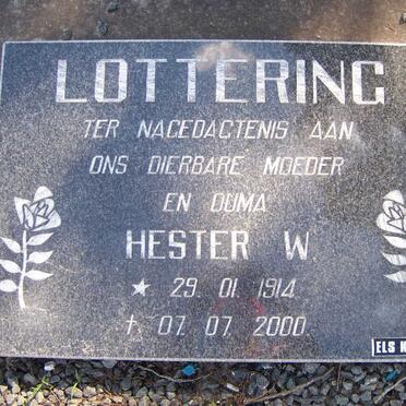 LOTTERING Hester W. 1914-2000