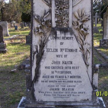 MAKIN John -1927 &amp; Helen McKINNON -1905