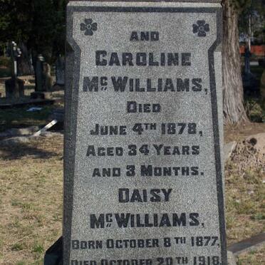 McWILLIAMS Caroline -1878 :: McWILLIAMS Daisy 1877-1918