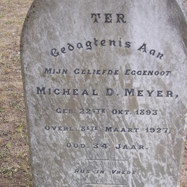 MEYER Micheal D. 1893-1927