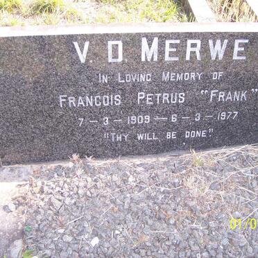MERWE Francois Petrus, v.d. 1909-1977