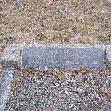 MERWE Barend, van der 1892-1918