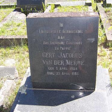 MERWE Gert Jacobus, van der 1904-1955