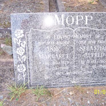 MOPP Sebastian Alfred 1922-1982 &amp; Anne Margaret 1929-1988