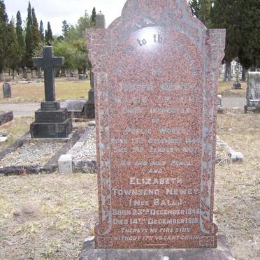 NEWEY Joseph 1846-1907 &amp; Elizabeth Townsend BALL 1846-1918