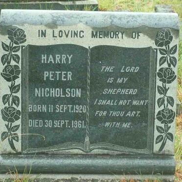 NICHOLSON Harry Peter 1920-1961