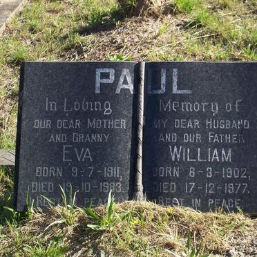 PAUL William 1902-1977 &amp; Eva 1911-1983