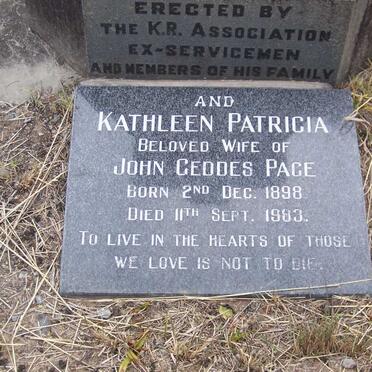 PAGE Kathleen Patricia 1898-1983