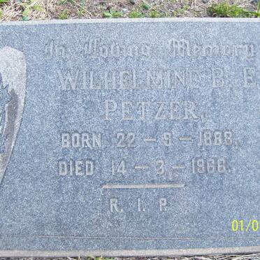 PETZER Wilhelmine B.E. 1888-1966