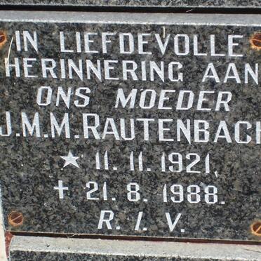 RAUTENBACH J.M.M. 1921-1988