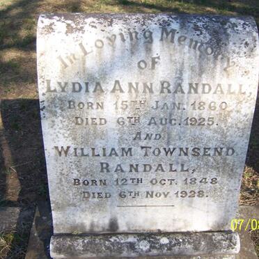 RANDALL William Townsend 1848-1928 &amp; Lydia Ann 1860-1925