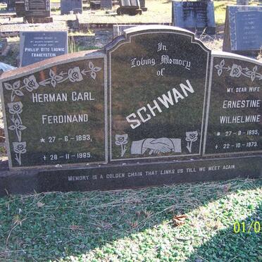 SCHWAN Herman Carl Ferdinand 1893-1985 &amp; Ernestine Wilhelmine 1895-1973