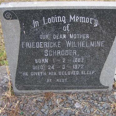 SCHRODER Friedericke Wilhelmine 1882-1972