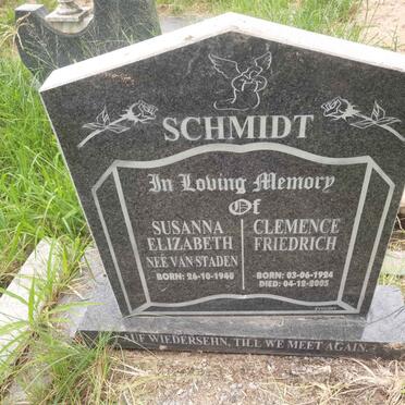SCHMIDT Clemence Friedrich 1924-2005 &amp; Susanna Elizabeth VAN STADEN  1940-