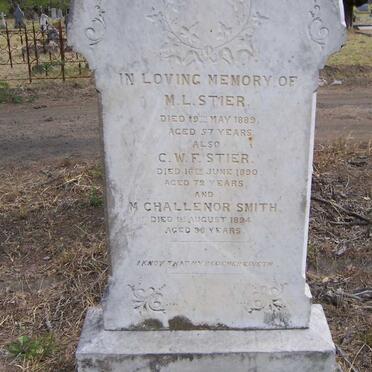 STIER C.W.F. -1890 :: STIER M.L. -1889 :: SMITH M. Challenor -1894