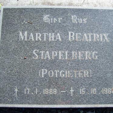 STAPELBERG Martha Beatrix nee POTGIETER 1888-1966