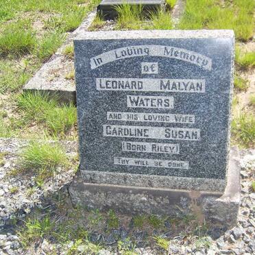 WATERS Leonard Malyan &amp; Caroline Susan RILEY