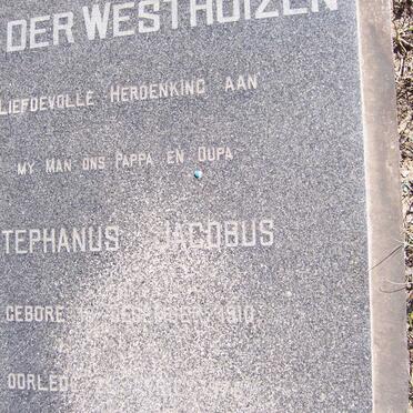 WESTHUIZEN Stephanus Jacobus, van der 1910-1976