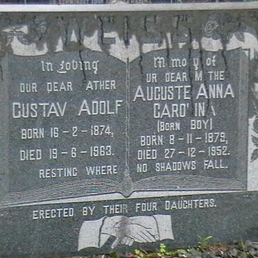 WEISS Gustav Adolf 1874-1963 &amp; Auguste Anna Carolina BOY 1879-1952