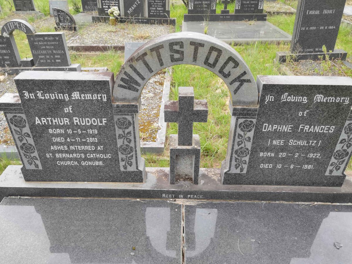 WITTSTOCK Arthur Rudolf 1919-2013 &amp; Daphne Francis SCHULTZ 1922-1981