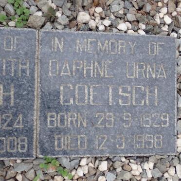 GOETSCH Neville Keith 1924-2008 &amp; Daphne Urna 1929-1998