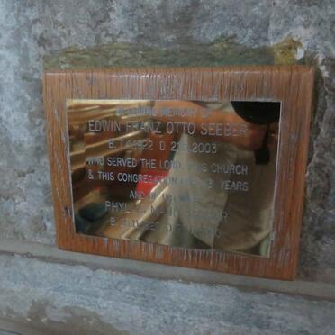 SEEBER Edwin Franz Otto 1922-2003 &amp; Phyllis Maude 1920-2000